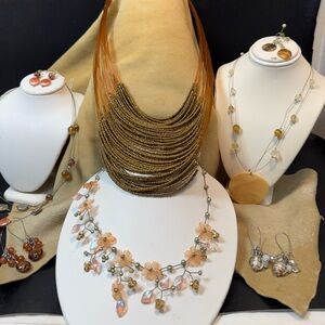 Grouping of vintage costume jewelry